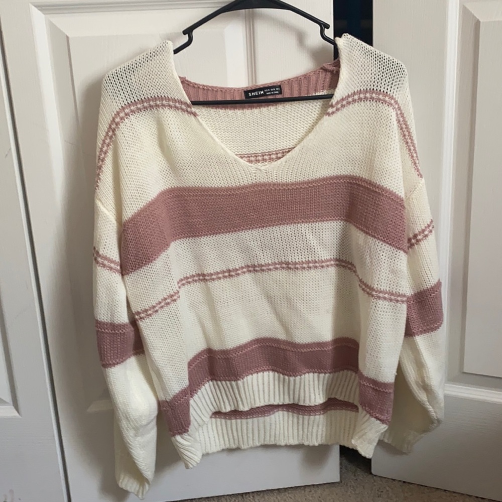 SHEIN mauve striped sweater